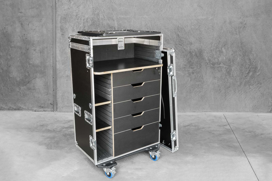 cartonode engineering ハークサイズスタジオラック FRP製 24 x 30 Workstation | Road Case with Drawers | Fiasco Cases