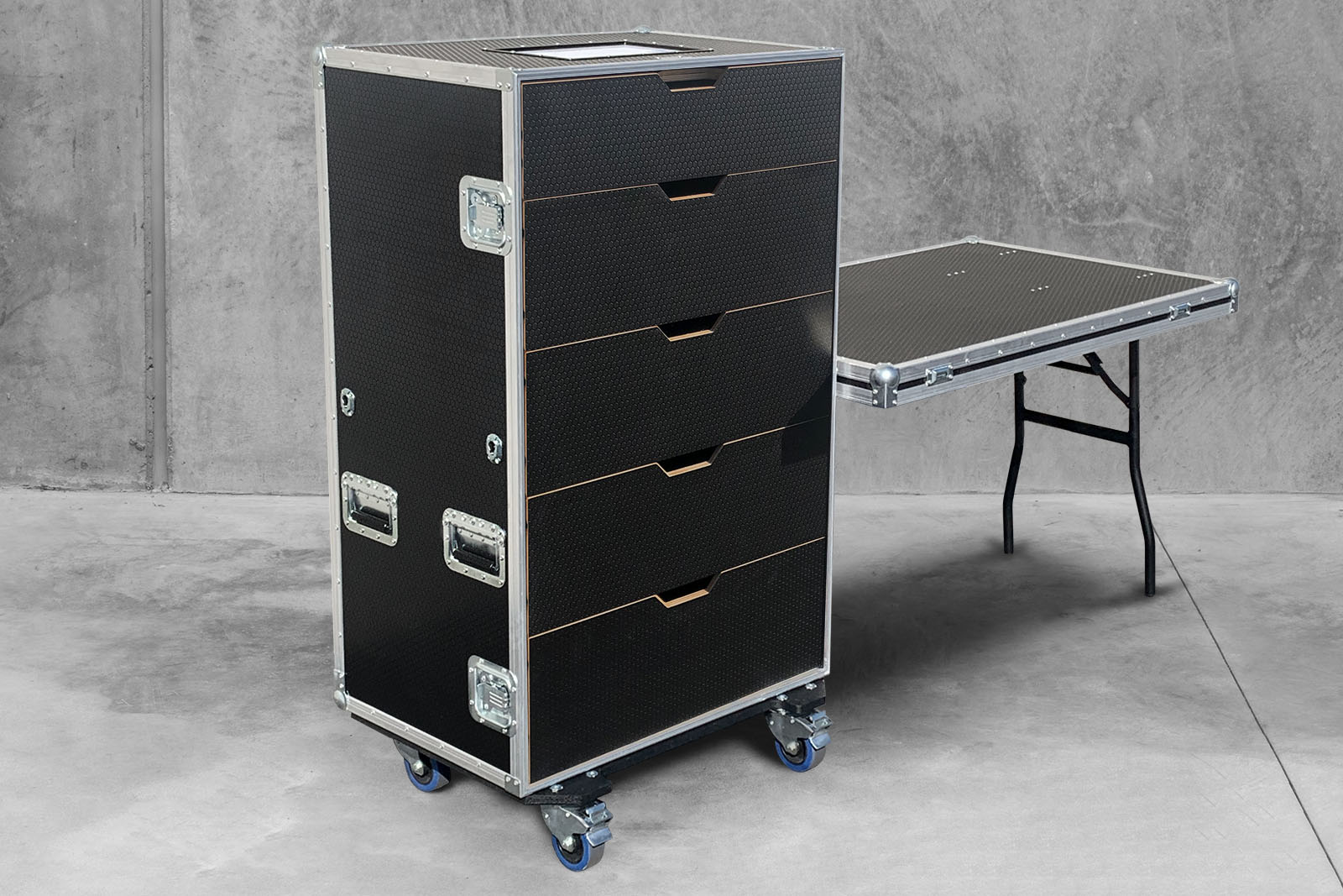 24 x 30 Five Drawer Case | Road Case with Drawers | Fiasco Cases ...